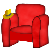 hat on a chair .