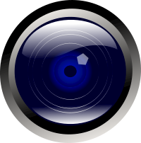 blue camera lens