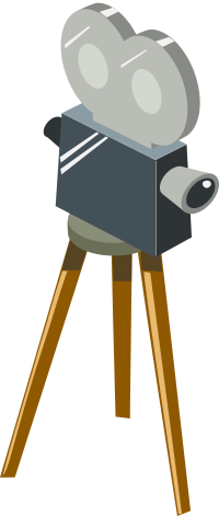 Cartoon movie camera