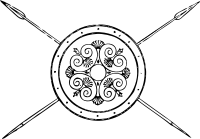 Grecian shield and spears