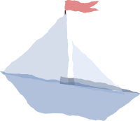 Crumpled paper boat