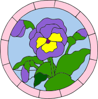Colored Pansy Stained Glass
