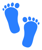 Baby footprints blue