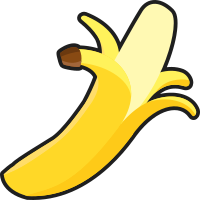 Simple Peeled Banana (Outlined)