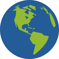 Globe Icon facing America