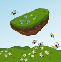 Floating island scene