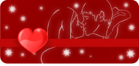 Kissing couple with heart
