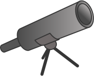 Simple grey cartoony telescope