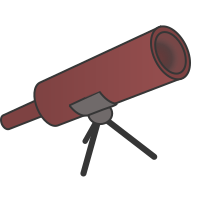 Simple braun cartoony telescope