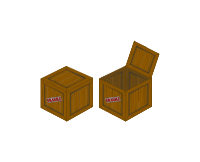 Closed and open perspective crate