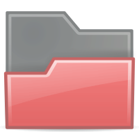 folder red open translucent