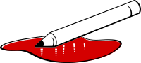 A pencil in blood