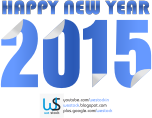 New Year 2015 blue colored sticky style.