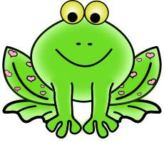 Green Valentine Frog with pink hearts