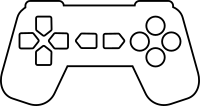 Game Controller Outline White