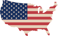 USA map and flag