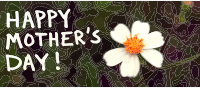 Happy Mother's Day banner with flower