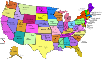 United States Map With Capitals, and State Names