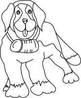 saint Bernard's dog outline