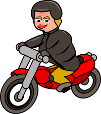 Woman on motorbike