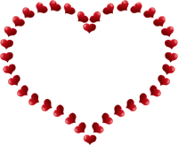 Red Heart Shaped Border with Little Hearts