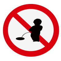 no passing water(a bad example as a sign)