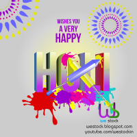 HOLI 3D STYLE WITH COLORS, SPLASHES & PICHKAARI
