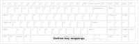 Keyboard outline for key mapping, laptop version.