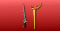 Traditional weapon of Java Keris, Javanese keris indonesia, colored version