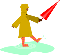 Child Playing in the Rain