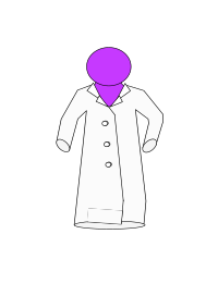 Lab coat on purple figure