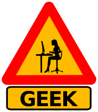 Warning geek woman