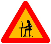 Warning geek woman