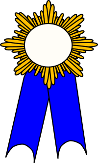 First prize ribbon with gold starburst