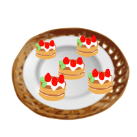 basket with pancake