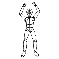 Human Model Raising Fists