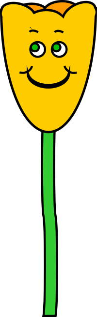 Yellow tulip with smile