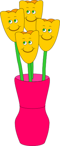 Vase of Happy Tulips