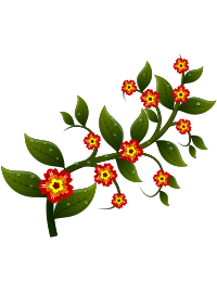 Flowers on a branch.