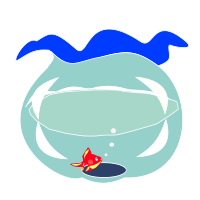 Goldfish in fishbowl
