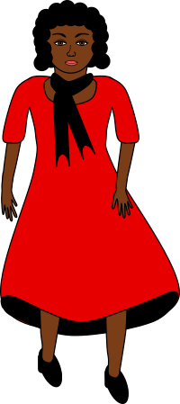 Red dress in the wind