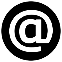 Email Icon - White on Black
