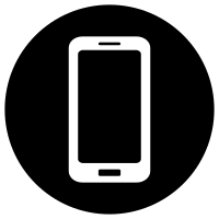 Mobile Icon - White on Black