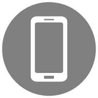 Mobile Icon - White on Grey