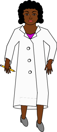 Scientist holding a pencil