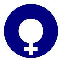 female gender symbol filled in a circle