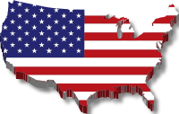America Map Flag w/ Drop Shadow