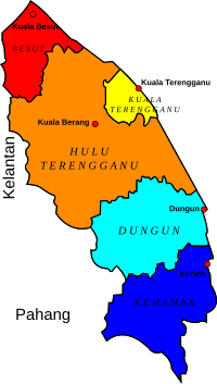 Map of Terengganu, Malaysia