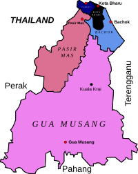 Map of Kelantan, Malaysia