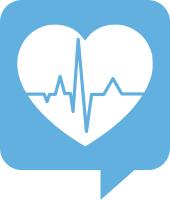 Heartbeat Logo for Health.SE. No background. White heart